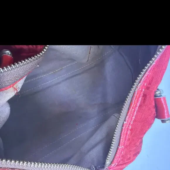 Fendi Red Zucca Canvas Boston Bag - Picture 8 of 9